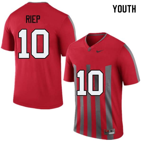 Ohio State Buckeyes #10 Amir Riep Youth Stitch Jersey Throwback